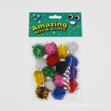 Wholesale Colorful Pom poms DIY Craft Sparkle Glitter Pompom for Festival Decoration